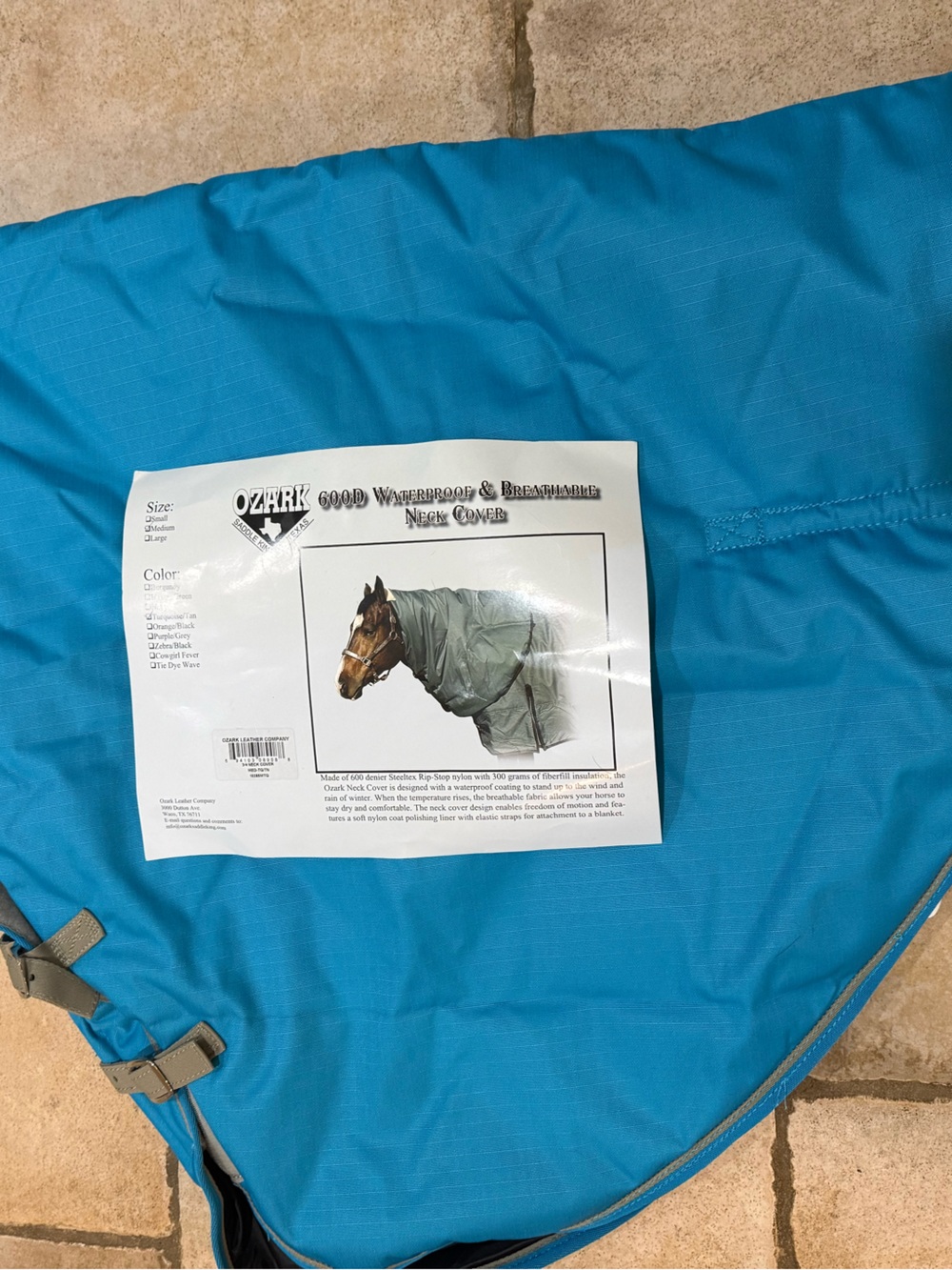 Ozark Horse M Thick winter neck wrap NEW w/ tag - heavy winter turquoise